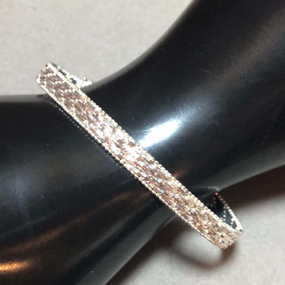 Stunning High Shine 925 Italy M Weaved Bracelet With Clasp & Security Clasp - Picture 1 of 12